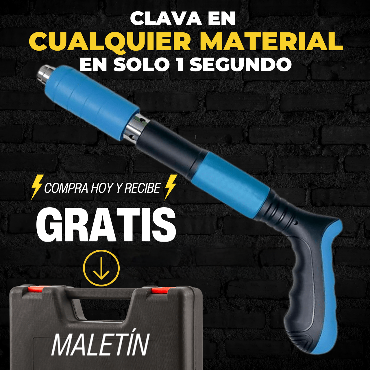 PISTOLA DE CLAVOS ¡Poder en tus manos! + MALETÍN GRATIS